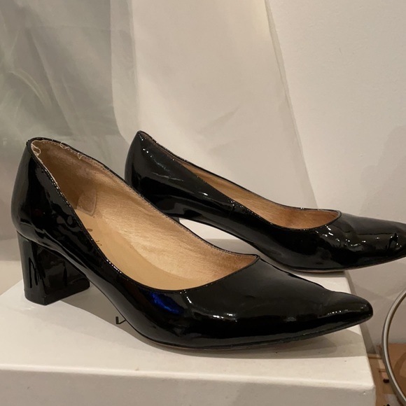 Kate Spade black patent pointed toe block heel - Picture 3 of 5